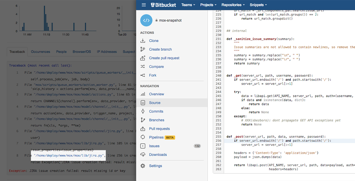 Bitbucket (+ others): absolute commit date