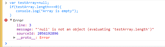 Screenshot of TypeError: null is not an object