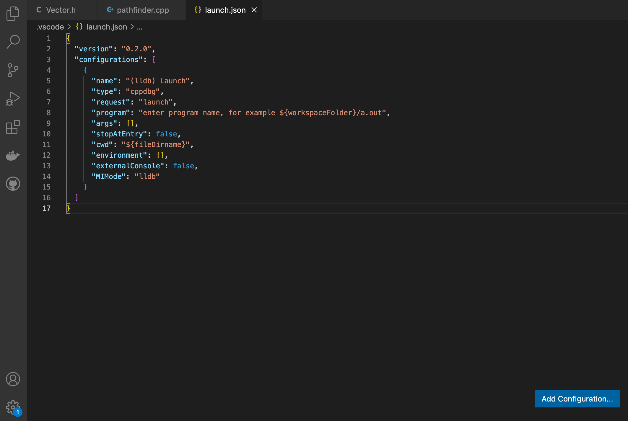 Add Configuration and Auto-Generated Configuration Settings (Bottom Right)