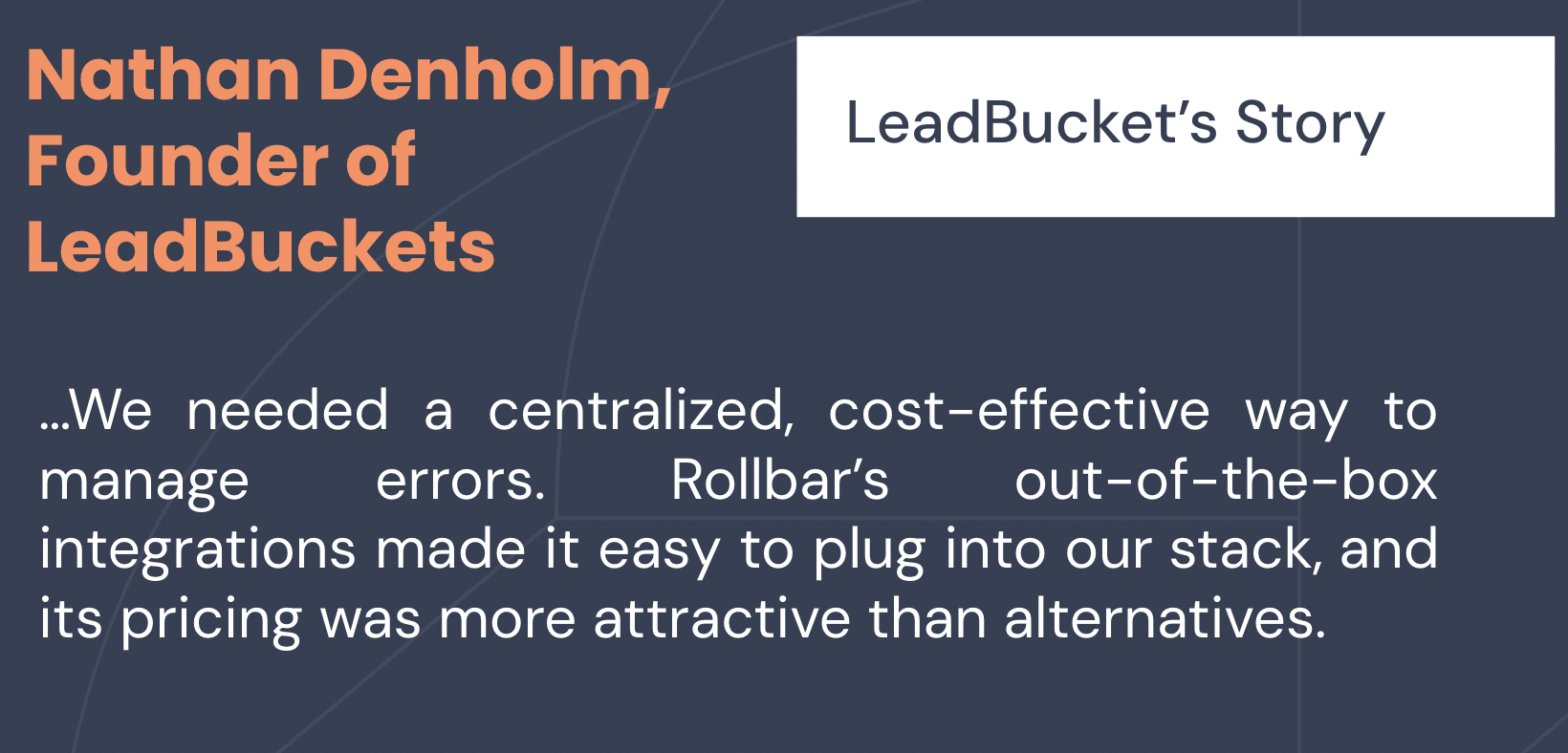 LeadBucket’s Story with Rollbar