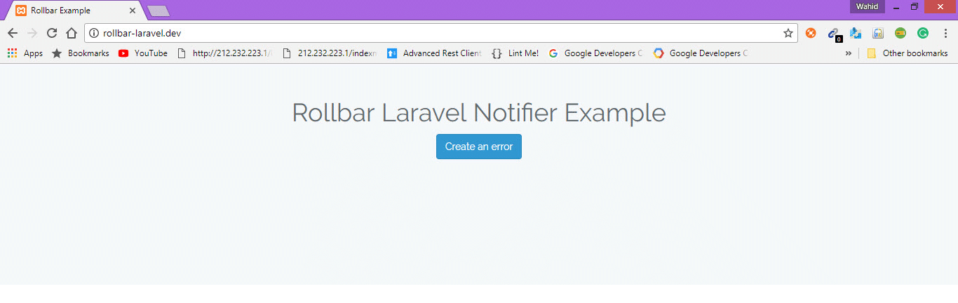 Laravel example screenshot