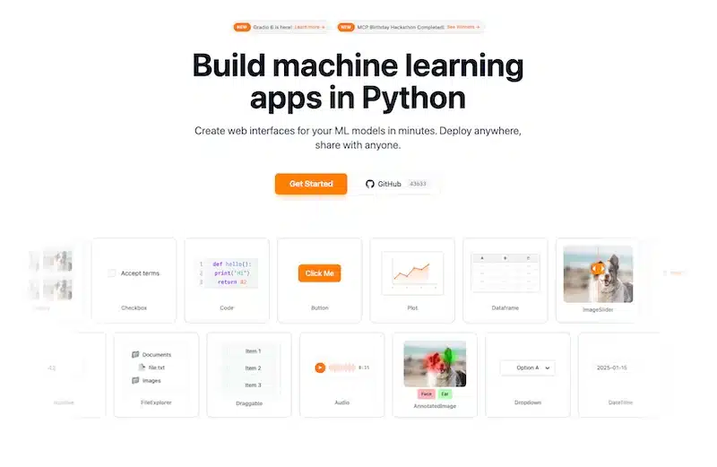 Gradio python frontend framework